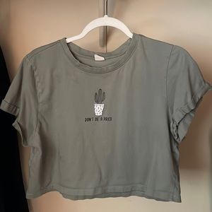 Prick cropped t shirt